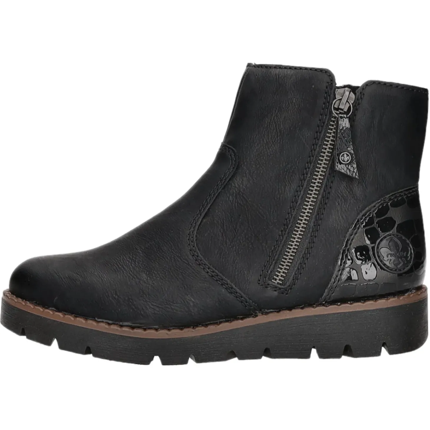 Rieker Schlupf-/Reißverschlußstiefelette Warmfutter bis 35mm Absatz (casual)