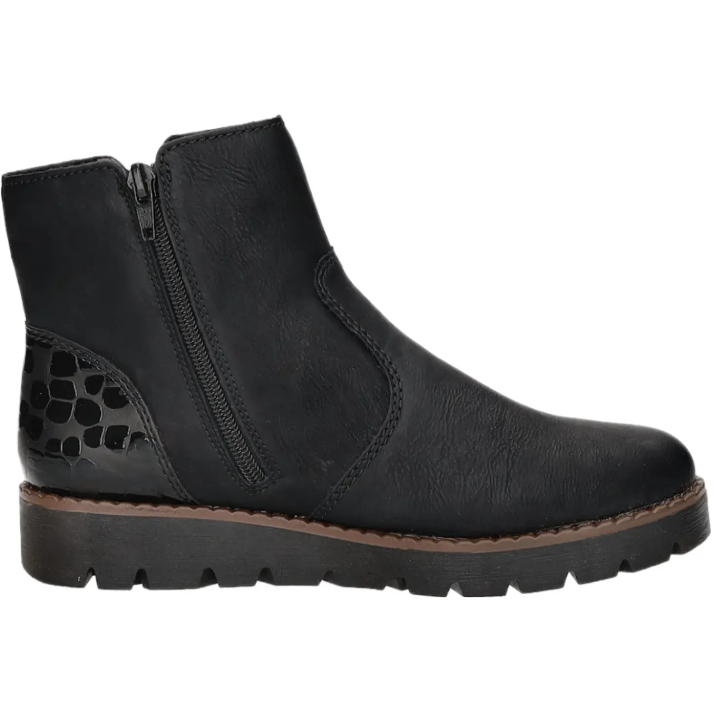 Rieker Schlupf-/Reißverschlußstiefelette Warmfutter bis 35mm Absatz (casual)