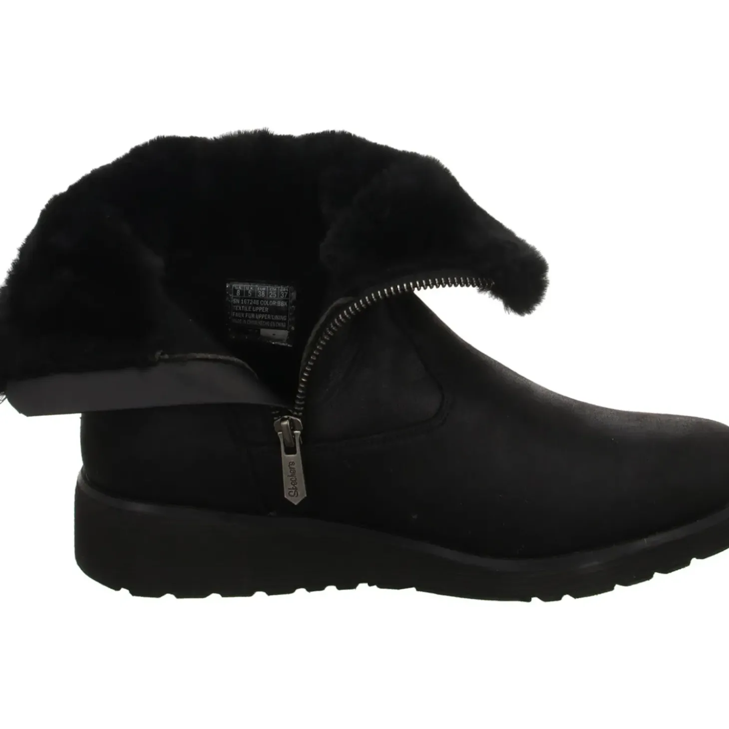 Skechers Schlupf-/Reißverschlußstiefelette Warmfutter bis 35mm Absatz (casual) Keepsakes Wedge-COMFY WINTER
